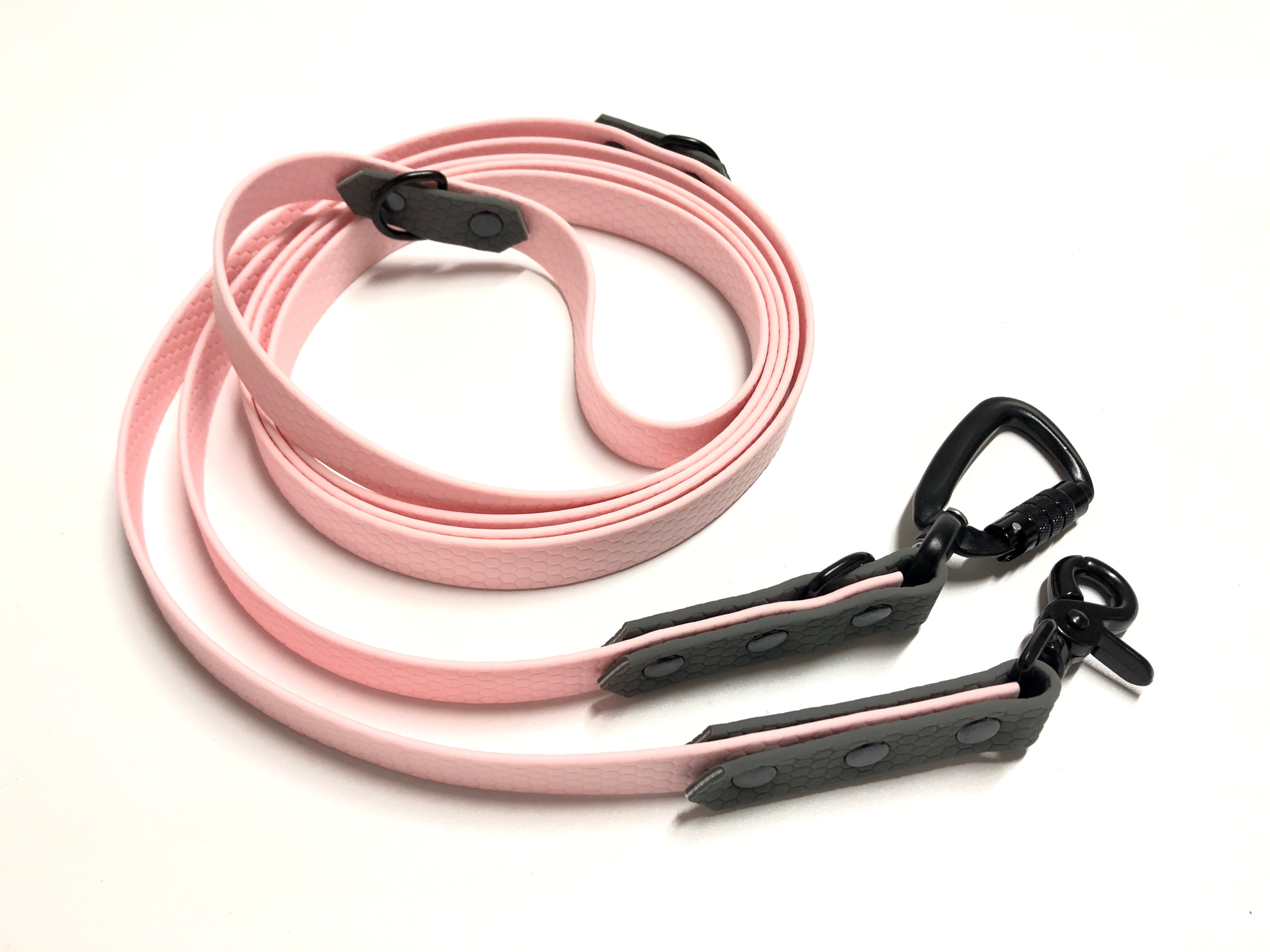 Zweifarbige 3-fach verstellbare Leine aus Hexa Gurtband (2 cm breit)